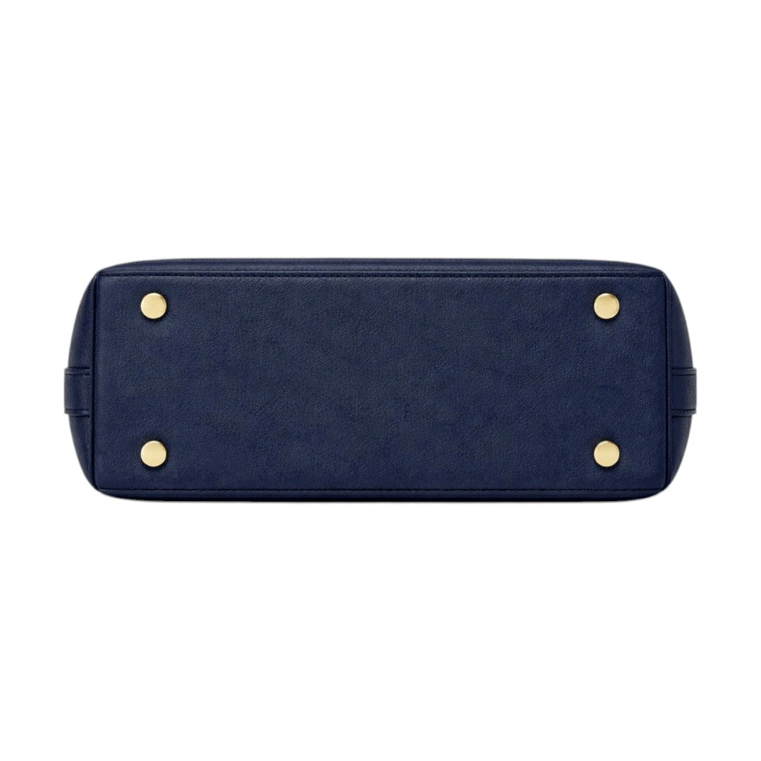 Fumir Elegant Dark Blue Braided Handle Women Shoulder Bag